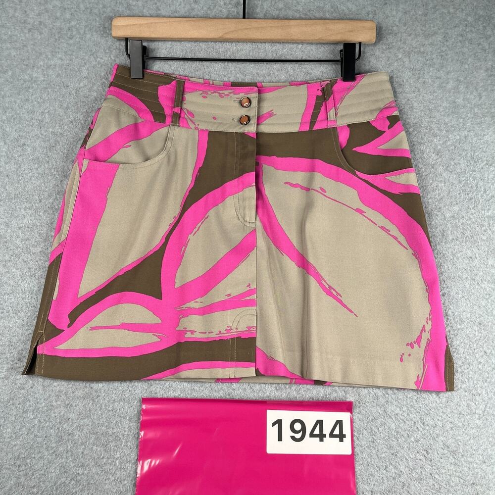DKNY Golf Performance Skort Womens Size 6 Brown Pink Floral Print